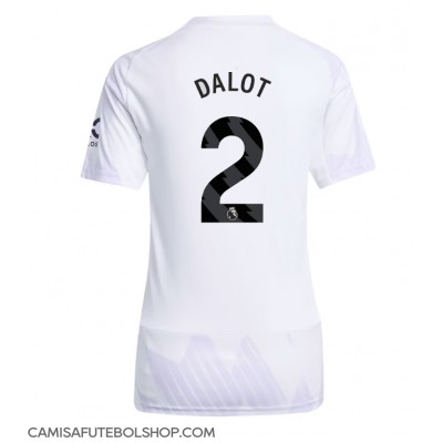 Camisa de time de futebol Manchester United Diogo Dalot #2 Replicas 2º Equipamento Feminina 2025-26 Manga Curta Camisa de time de futebol Manchester United Diogo Dalot #2 Replicas 2º Equipamento Feminina 2025-26 Manga Curta